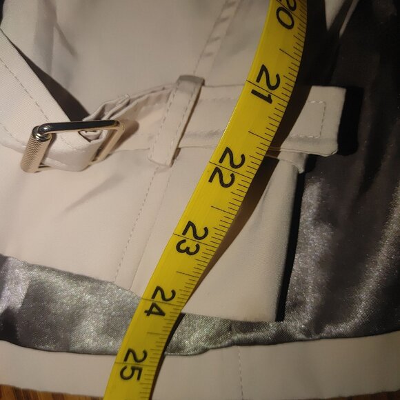 Calvin Klein Coat SM Beige Cream Double Breasted Trench Hood Satin Lining - Picture 10 of 16